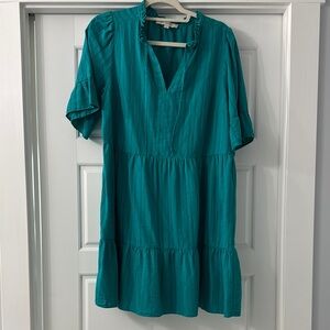 Loft Teal Ruffle Neck Women's Top